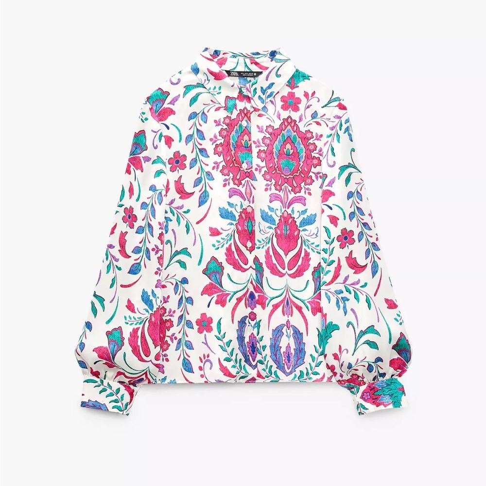 ZARA Floral Patterned Blouse